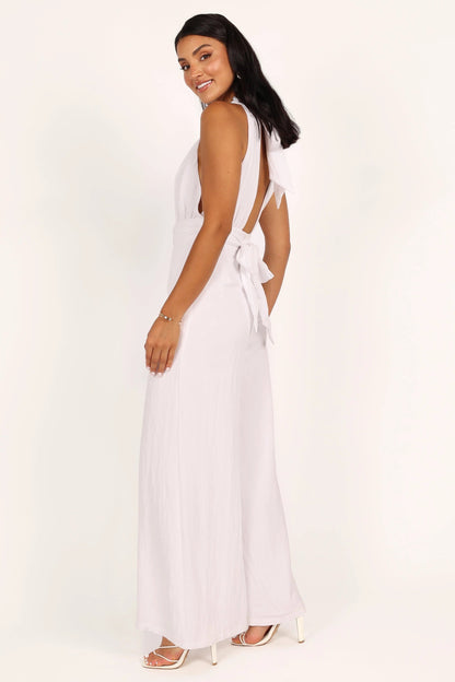 Belted Halter Wide-Leg Jumpsuit