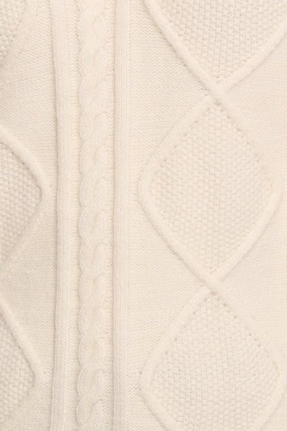 Cable-Knit Spread-Collar Sweater