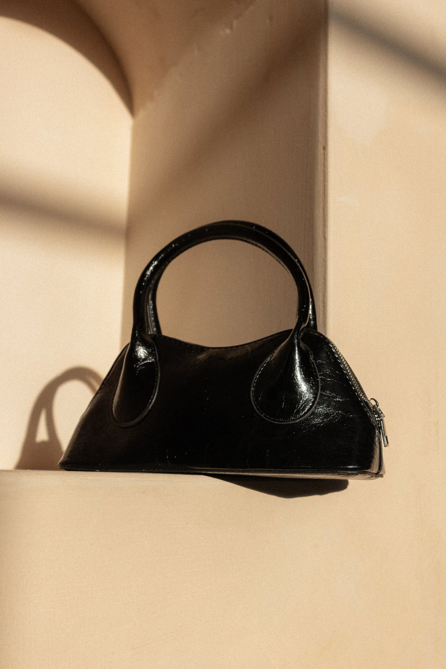 Carolyn Patent-Leather Tote with Zip Closure