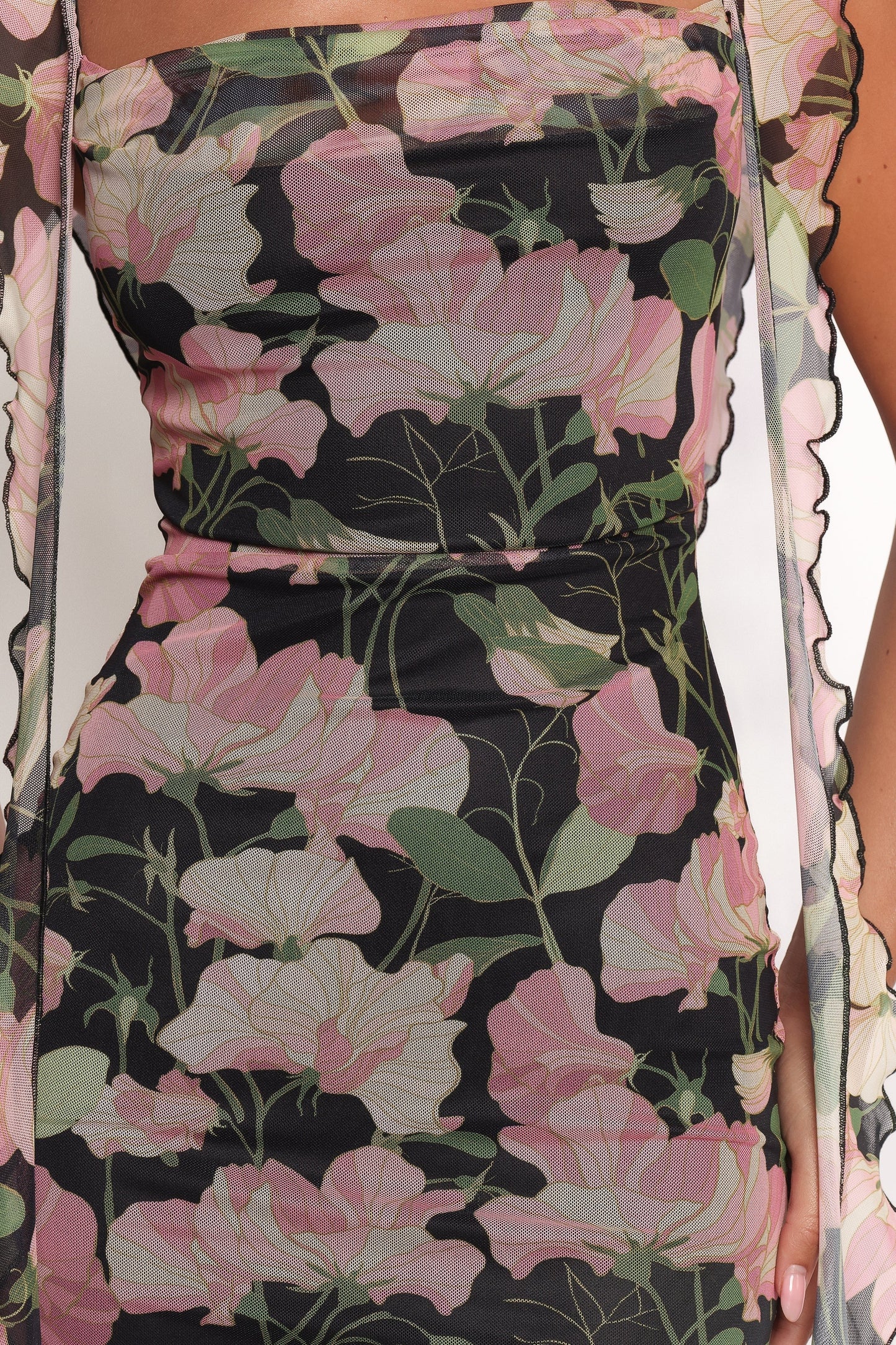 Cowl-Neck Flounce-Strap Maxi Dress