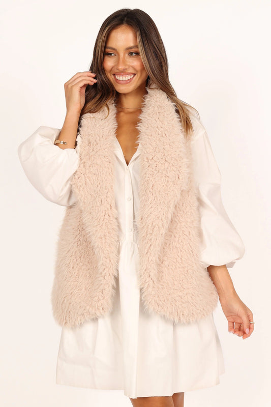 Faux-Fur Open-Front Vest