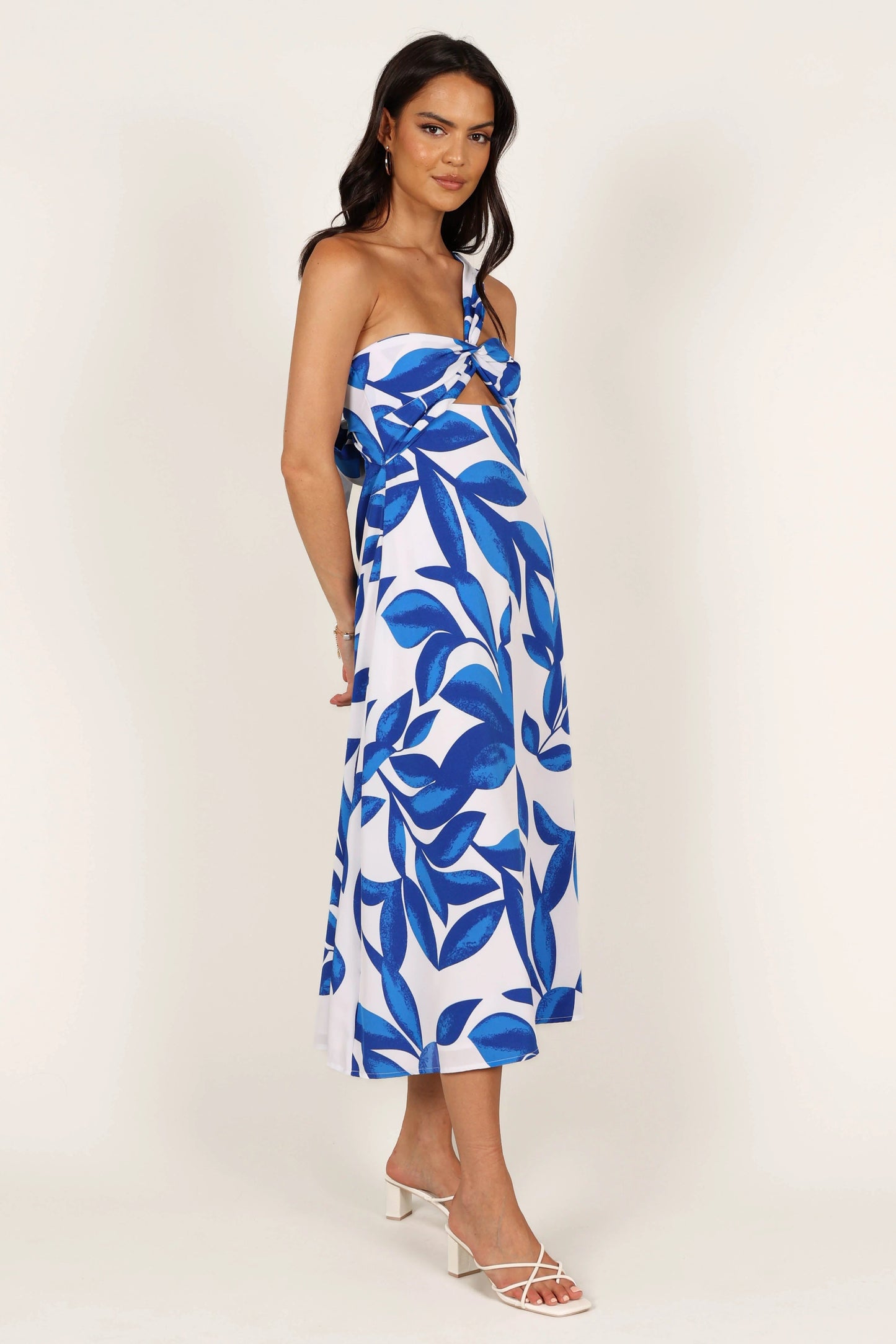 One-Shoulder Cut-Out Midi Dress