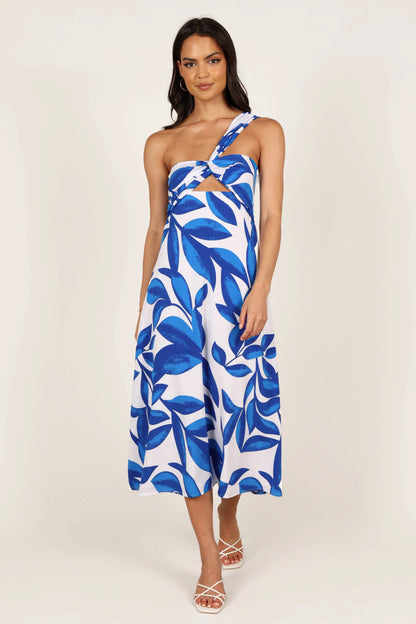 One-Shoulder Cut-Out Midi Dress