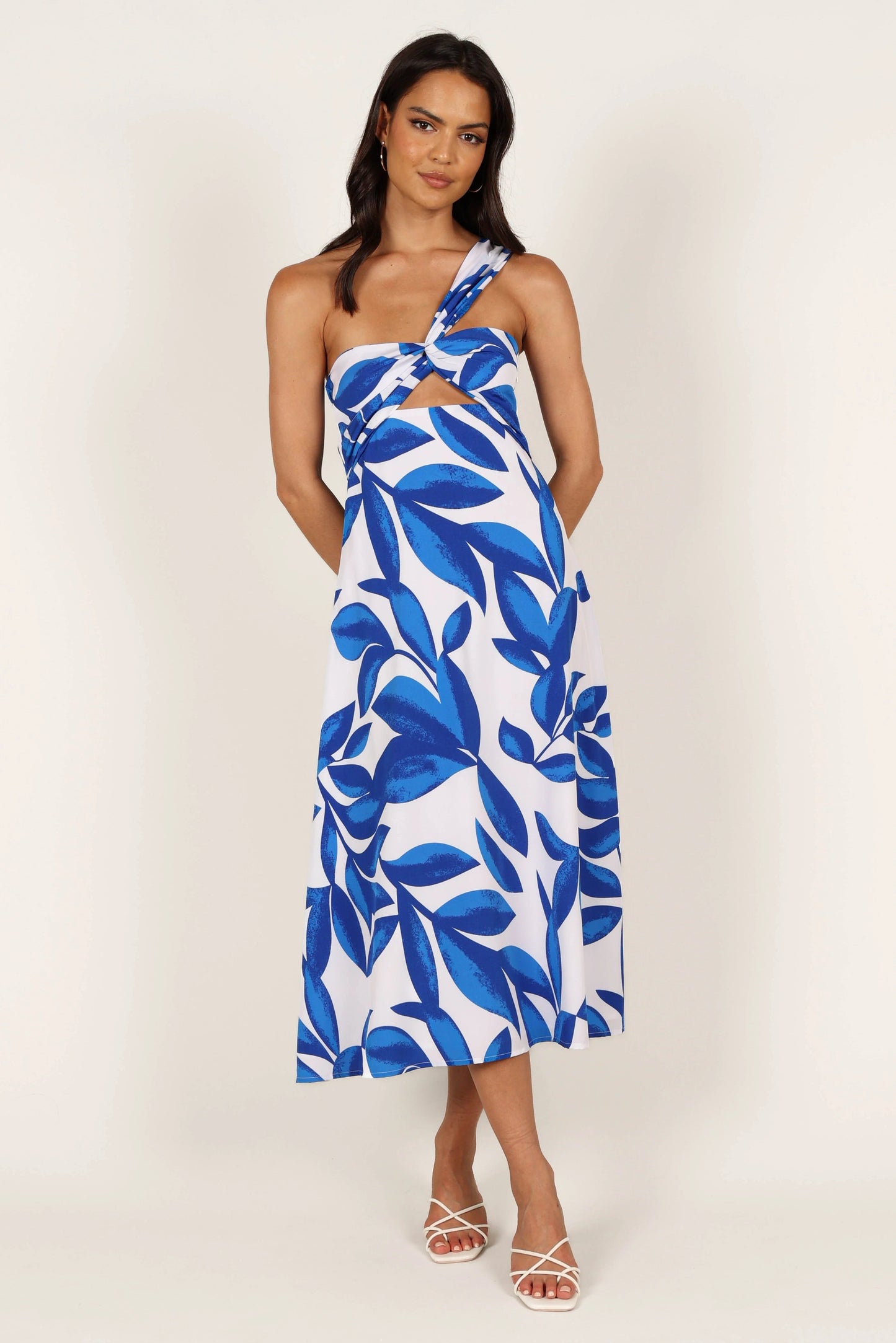 One-Shoulder Cut-Out Midi Dress