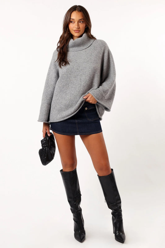 Oversized Cowlneck Knit Sweater