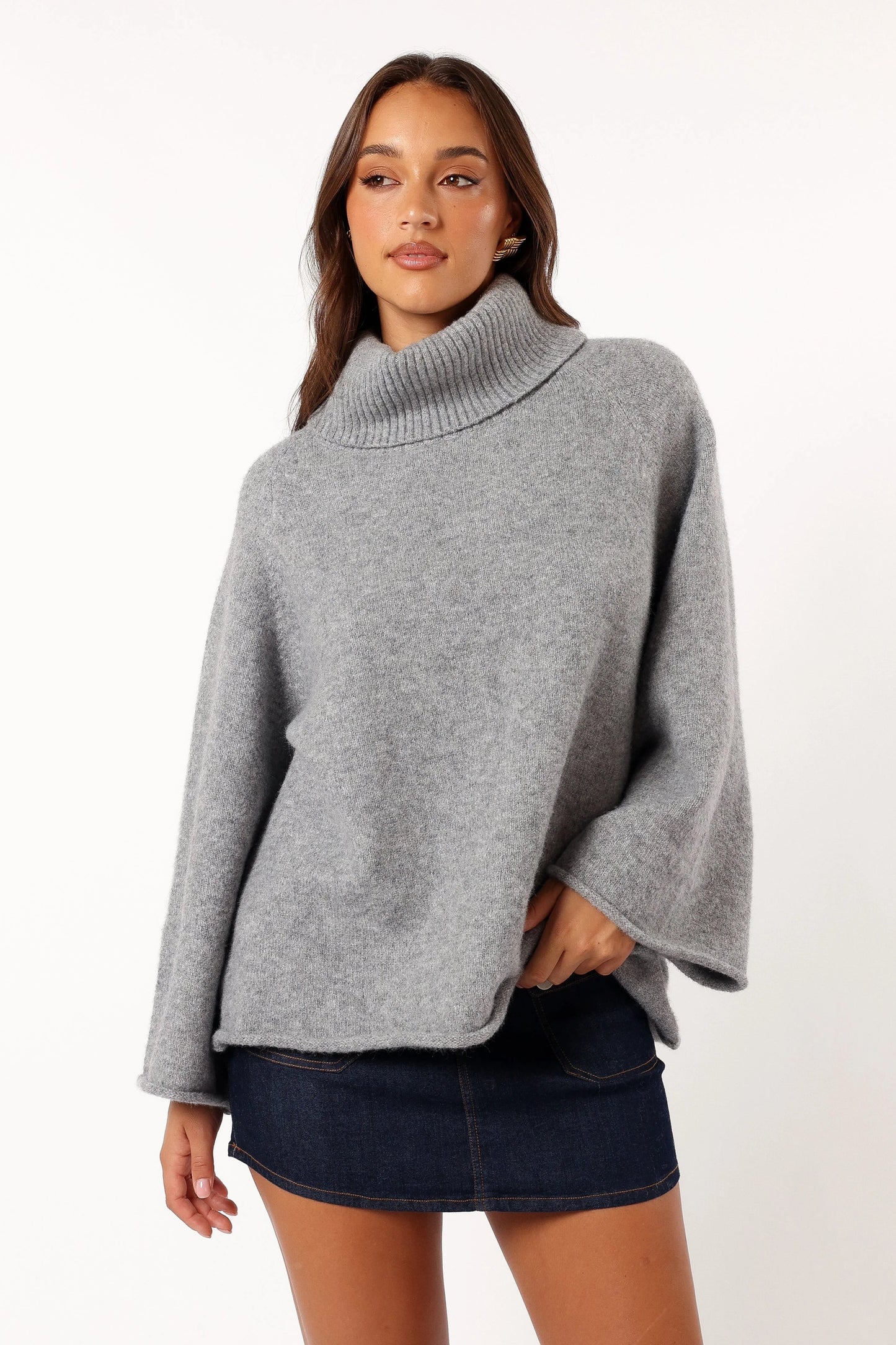 Oversized Cowlneck Knit Sweater