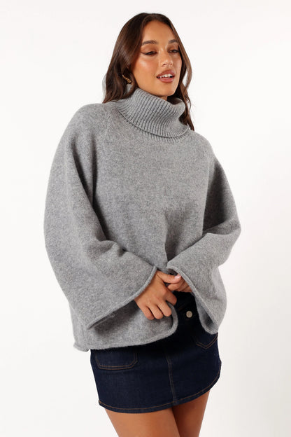 Oversized Cowlneck Knit Sweater