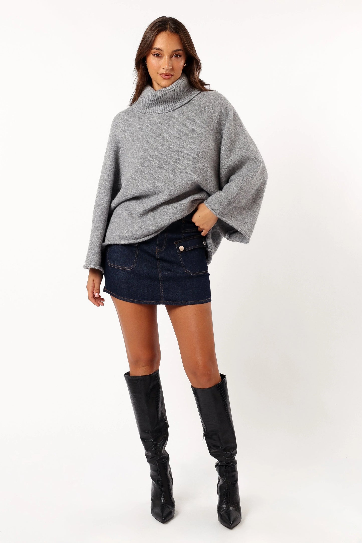 Oversized Cowlneck Knit Sweater