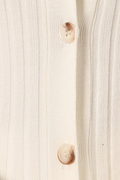 Ribbed Button-Front Knit Set