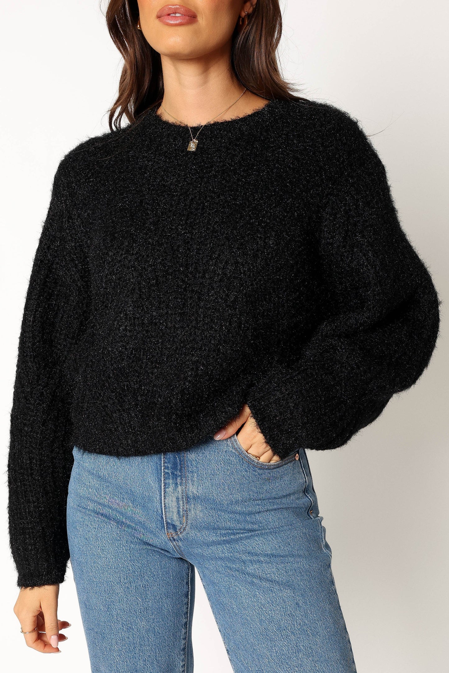 Shimmer Knit Relaxed-Fit Sweater