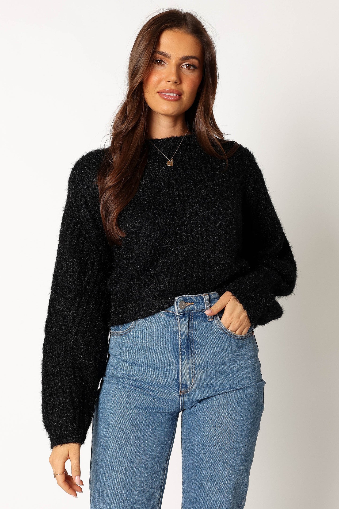 Shimmer Knit Relaxed-Fit Sweater