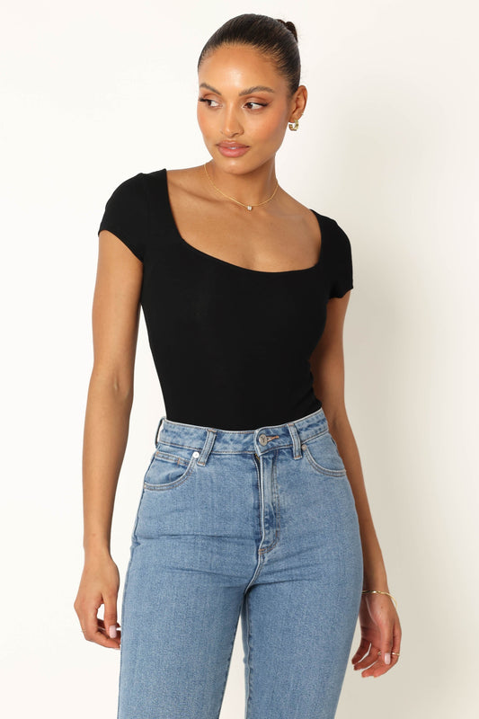 Square-Neck Stretch Bodysuit